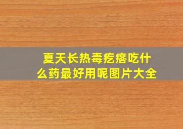 夏天长热毒疙瘩吃什么药最好用呢图片大全