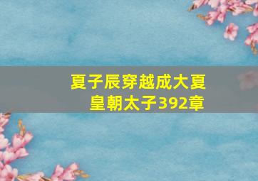 夏子辰穿越成大夏皇朝太子392章