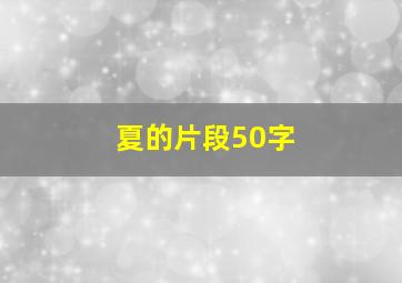 夏的片段50字