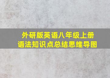 外研版英语八年级上册语法知识点总结思维导图