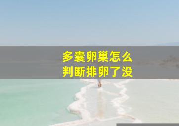 多囊卵巢怎么判断排卵了没