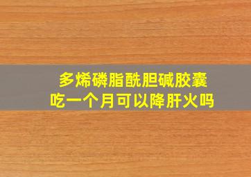 多烯磷脂酰胆碱胶囊吃一个月可以降肝火吗