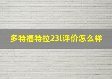 多特福特拉23l评价怎么样