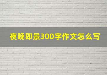 夜晚即景300字作文怎么写