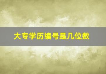 大专学历编号是几位数