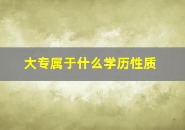 大专属于什么学历性质