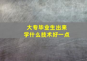 大专毕业生出来学什么技术好一点