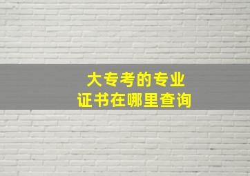 大专考的专业证书在哪里查询