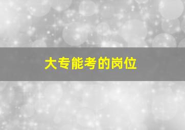 大专能考的岗位