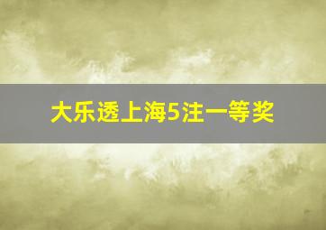 大乐透上海5注一等奖