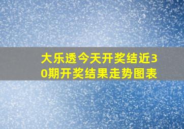 大乐透今天开奖结近30期开奖结果走势图表