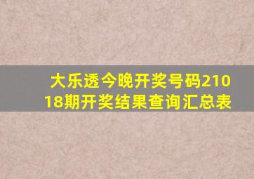 大乐透今晚开奖号码21018期开奖结果查询汇总表