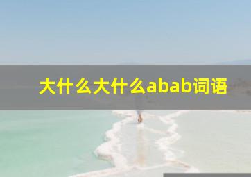 大什么大什么abab词语