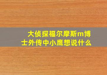 大侦探福尔摩斯m博士外传中小鹰想说什么