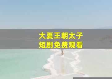 大夏王朝太子短剧免费观看