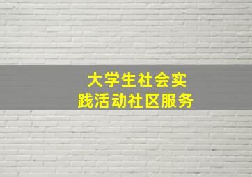 大学生社会实践活动社区服务