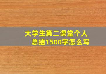 大学生第二课堂个人总结1500字怎么写