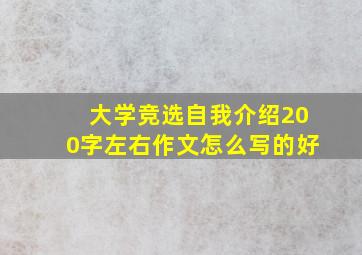 大学竞选自我介绍200字左右作文怎么写的好