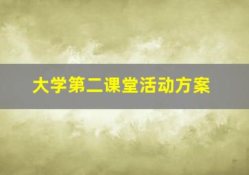 大学第二课堂活动方案