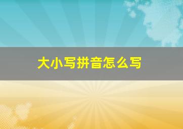 大小写拼音怎么写