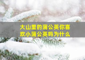 大山里的蒲公英你喜欢小蒲公英吗为什么