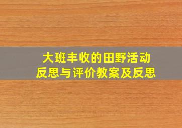 大班丰收的田野活动反思与评价教案及反思