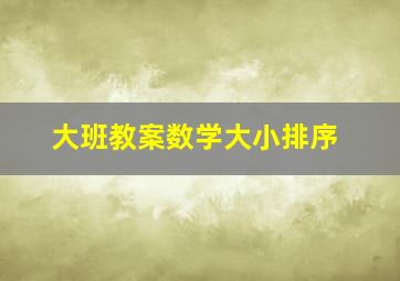 大班教案数学大小排序