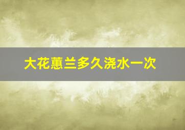 大花蕙兰多久浇水一次