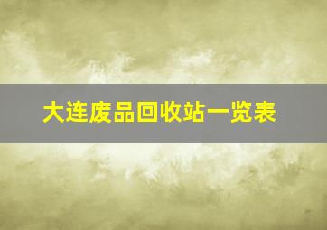 大连废品回收站一览表