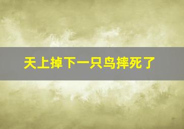 天上掉下一只鸟摔死了