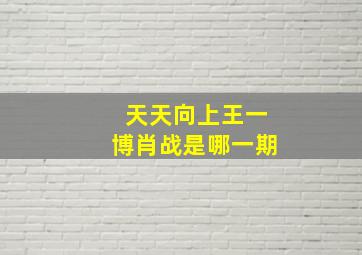 天天向上王一博肖战是哪一期