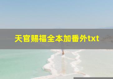 天官赐福全本加番外txt