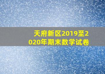 天府新区2019至2020年期末数学试卷