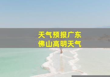 天气预报广东佛山高明天气