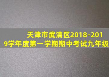 天津市武清区2018-2019学年度第一学期期中考试九年级