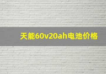 天能60v20ah电池价格