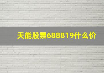 天能股票688819什么价