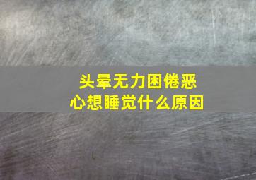 头晕无力困倦恶心想睡觉什么原因