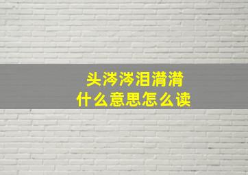 头涔涔泪潸潸什么意思怎么读