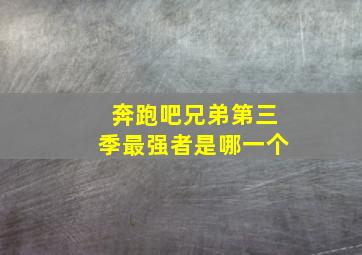 奔跑吧兄弟第三季最强者是哪一个