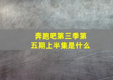 奔跑吧第三季第五期上半集是什么