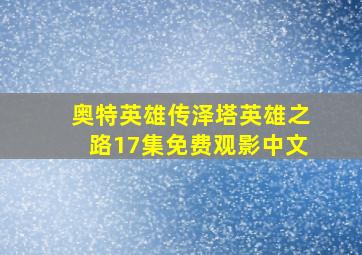 奥特英雄传泽塔英雄之路17集免费观影中文