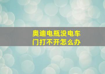 奥迪电瓶没电车门打不开怎么办