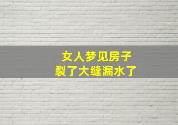 女人梦见房子裂了大缝漏水了