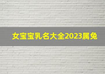 女宝宝乳名大全2023属兔