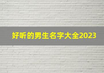 好听的男生名字大全2023