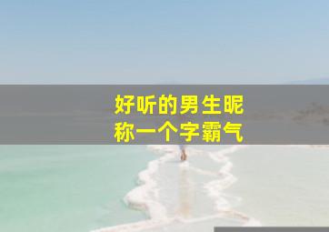 好听的男生昵称一个字霸气