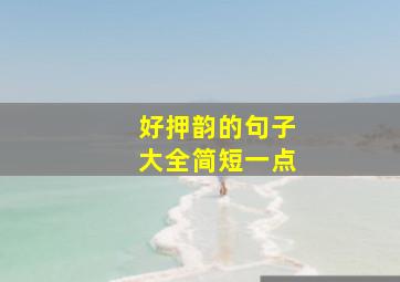 好押韵的句子大全简短一点