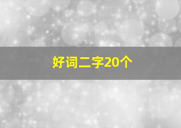 好词二字20个