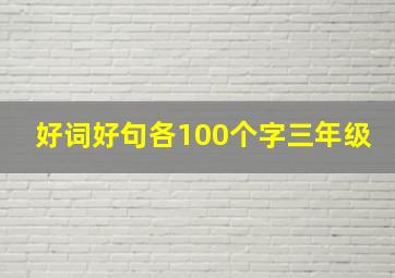 好词好句各100个字三年级